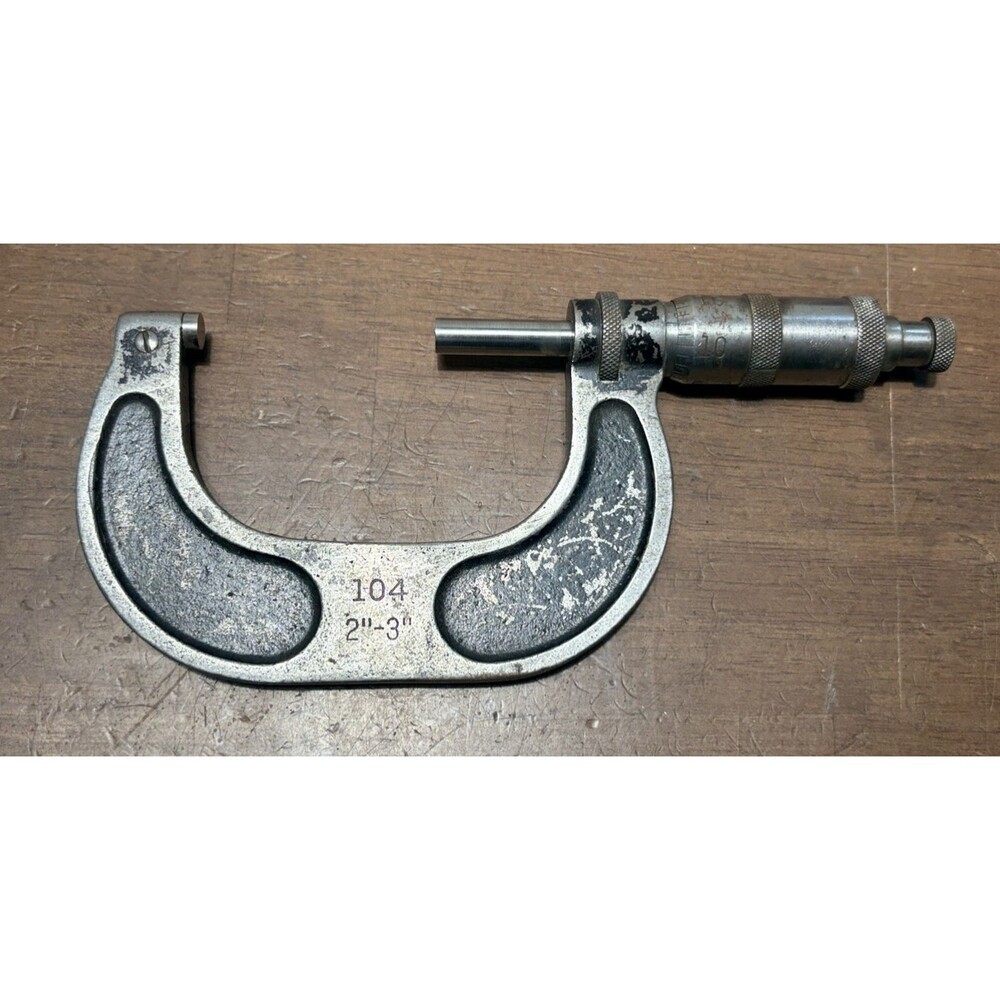 VINTAGE Brown & Sharpe Locking 2" - 3" Machinist Micrometer #104 U.S.A.